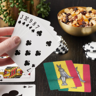 Bunny in Rasta Colours: A Touch of Groovy Art Prin Playing Cards