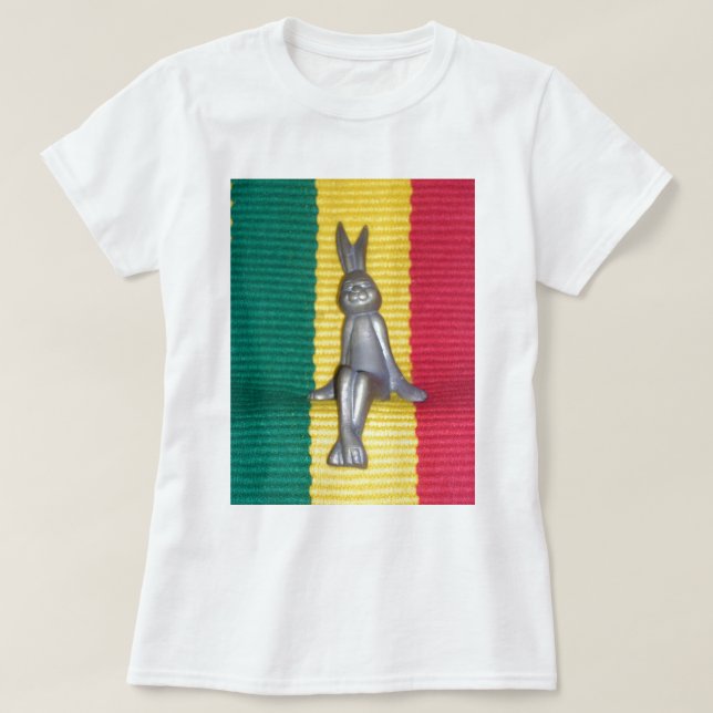 Bunny in Rasta Colours: A Touch of Groovy Art Prin T-Shirt (Design Front)