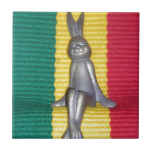 Bunny in Rasta Colours: A Touch of Groovy Ceramic Tile
