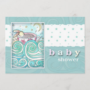 Bunny in Teacup Baby Shower Invitations