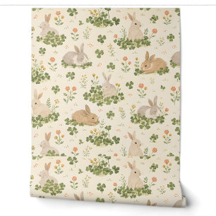 Bunny in the Clover Nursery & Kids Wallpaper