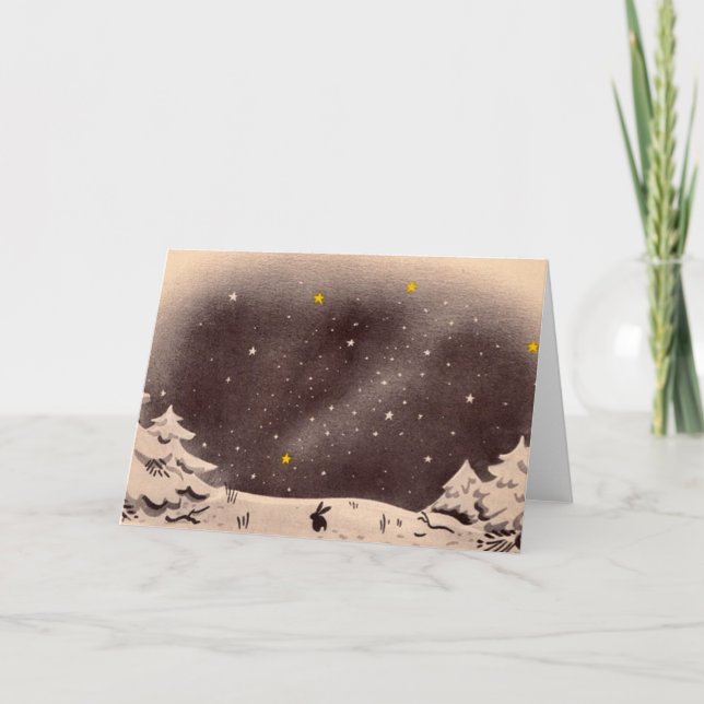 Bunny in the Snow: Perfect for the holidays! Holiday Card (Front)