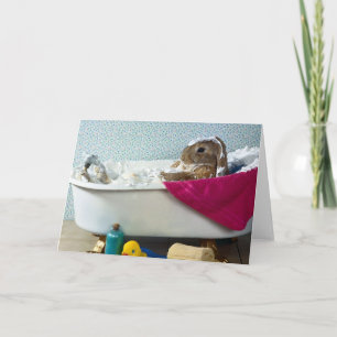 Bunny In the Tub Mother's Day Card