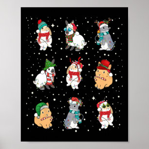 Bunny In Xmas Lights Funny Rabbit Lover Christmas Poster