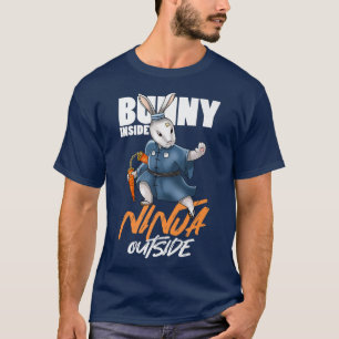 Bunny Inside Ninja Outside Nunchucks Japan Katana T-Shirt