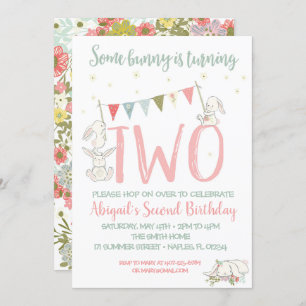 Bunny Invitation, Bunny Birthday Invitation