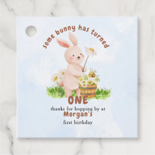 Bunny Is Turning One Cute Baby Rabbit 1st Birthday Favour Tags