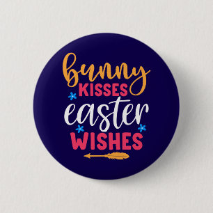 Bunny Kisses Easter Wishes-69739 6 Cm Round Badge