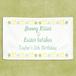 Bunny Kisses & Easter Wishes Birthday Banner