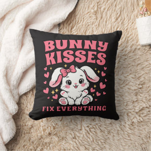 Bunny Kisses Fix Everything - Cute Bunny Design Cushion