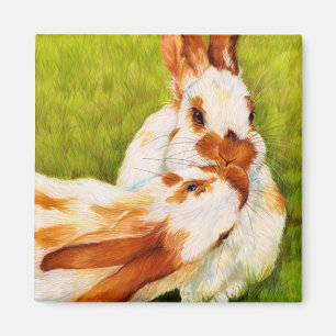 Bunny Kisses Rabbit Magnet