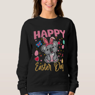Bunny Koala Colorful Eggs Hunting Happy Easter Day Sweatshirt