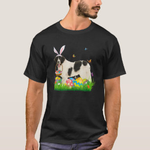 Bunny Landseer With Egg Basket Easter Hunting Egg T-Shirt