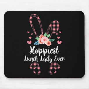 Bunny Leopard Hoppiest Lunch Lady Ever Easter Day  Mouse Pad
