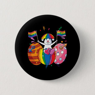 Bunny Lgbt Q Pride Easter Cute Rabbit Ally Gay Rai 6 Cm Round Badge