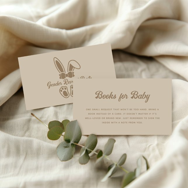 Bunny Light Beige Gender Reveal Books for Baby Enclosure Card (Creator Uploaded)