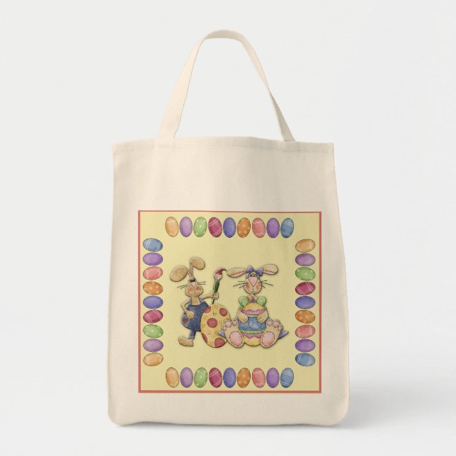 Bunny Love And Easter Eggs Tote Bag (Front)
