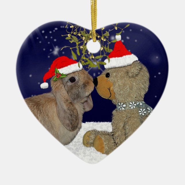 Bunny Love at Christmas Ornament (Front)