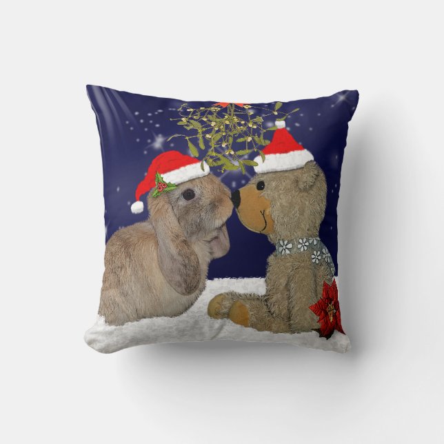 Bunny Love at Christmas Pillow (Front)
