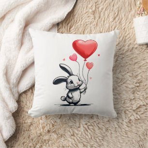Bunny Love Balloons  Cushion