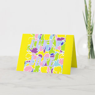 Bunny Love bright light colors almost pastel shade Card