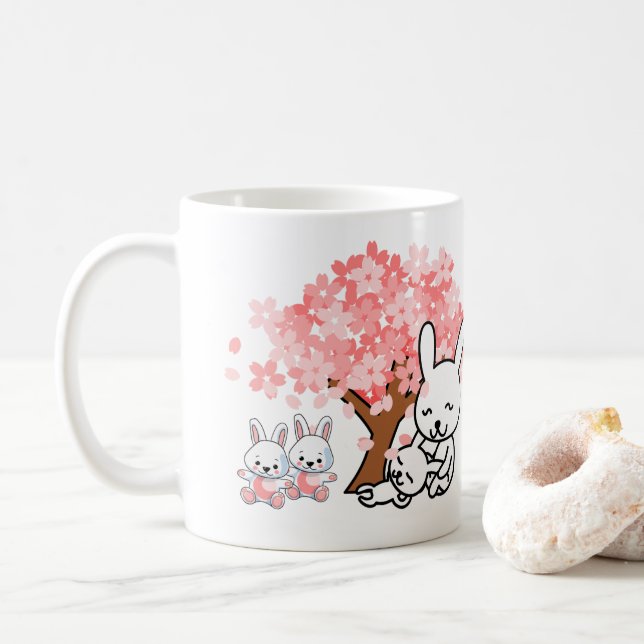 Bunny Lover Mug, Bunnies Mug, Bunnies Gift Coffee Mug (With Donut)
