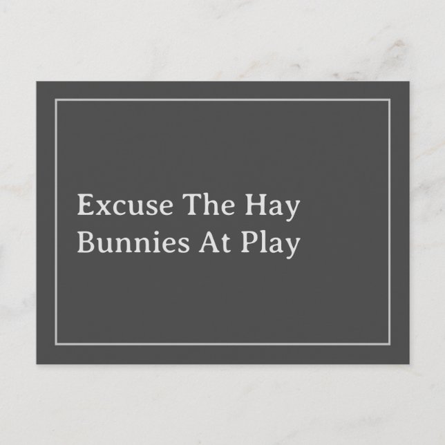 Bunny Lover's Funny Excuse The Hay Quote Postcard (Front)