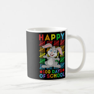 Bunny Lovers Teacher Student Happy 100 Days Of Sch Coffee Mug