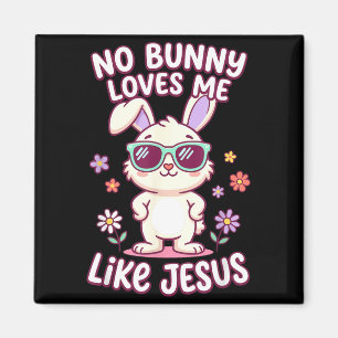 Bunny loves me like jesus easter christian bible magnet