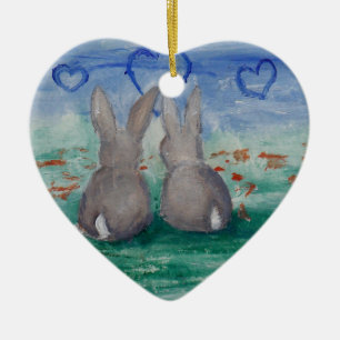 Bunny Lovin' aceo Ceramic Ornament