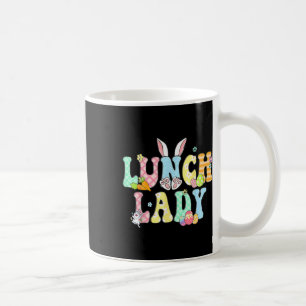 Bunny Lunch Lady Funny Egg Easter Day Floral Coffee Mug