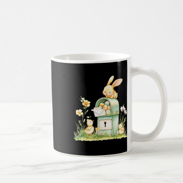 Bunny Mailbox Delivering With Eggs  Coffee Mug (Right)