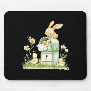 Bunny Mailbox Delivering With Eggs Mouse Pad