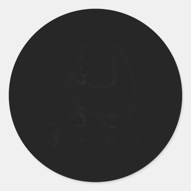 Bunny Mama Holland Lop Mum Cute Lop Rabbit Line Ar Classic Round Sticker (Front)