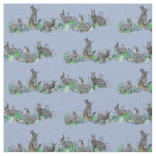 Bunny Meadow Fabric (Light Blue)