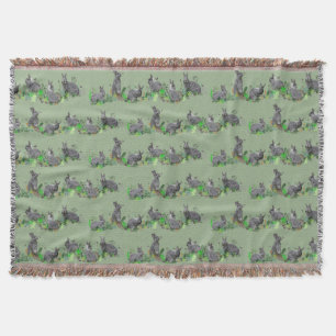 Bunny Meadow Throw Blanket (Light Green)
