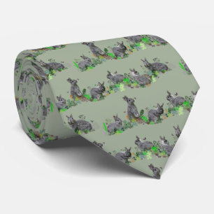 Bunny Meadow Tie Double Sided Print (Light Green)