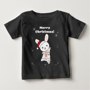 Bunny Merry Christmas Winter Animals Rabbits Baby T-Shirt