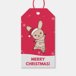 Bunny Merry Christmas Winter Animals Rabbits Gift  Tags