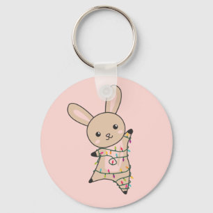 Bunny Merry Christmas Winter Animals Rabbits Keych Key Ring