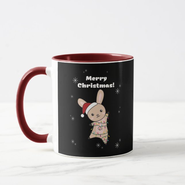 Bunny Merry Christmas Winter Animals Rabbits Mug (Left)