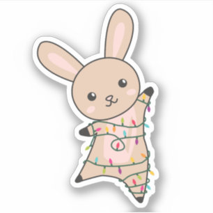 Bunny Merry Christmas Winter Animals Rabbits Stick