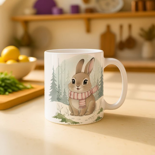 Bunny Mug Cute Watercolor Winter Rabbit Christmas  (Creator Uploaded)