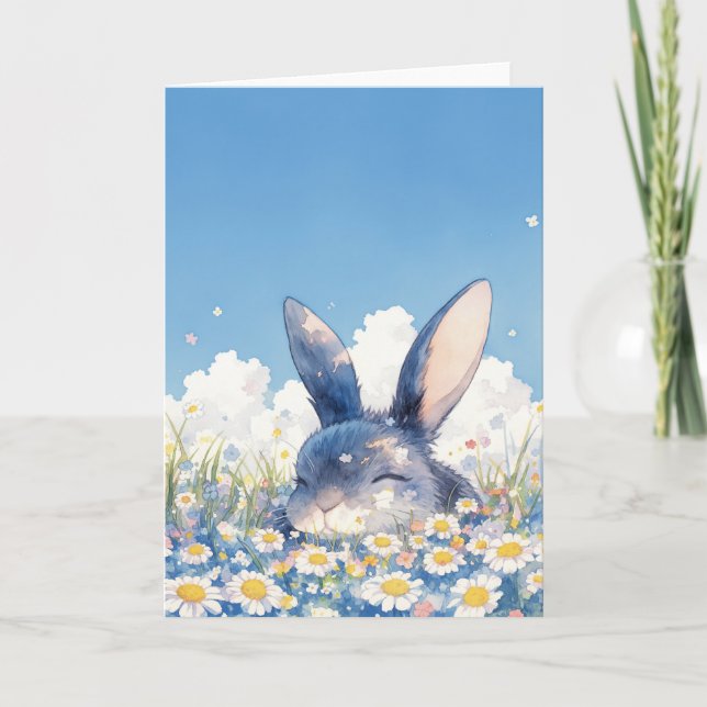 Bunny Nap Time In The Meadow Card (Front)