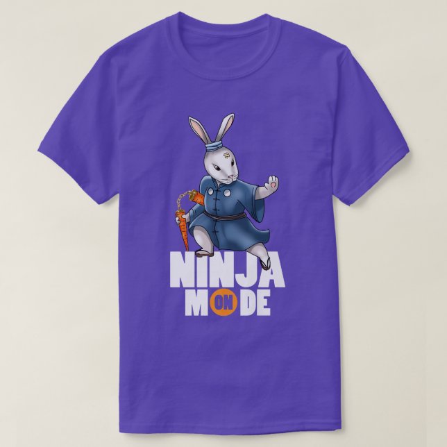 Bunny Ninja Mode Nunchucks Kendo Katana Martial Ar T-Shirt (Design Front)
