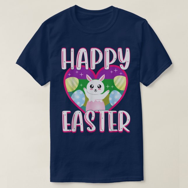Bunny Nurse Stethoscope Happy Easter Eggs Rabbit N T-Shirt (Design Front)