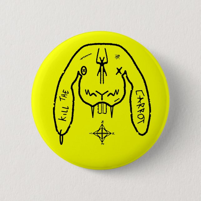 Bunny of Doom Funny Weird Rabbit 6 Cm Round Badge (Front)