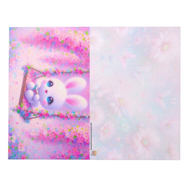 Bunny Oil Painting Notepad (Front)