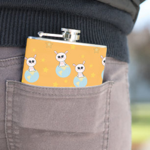 Bunny on the earth hip flask