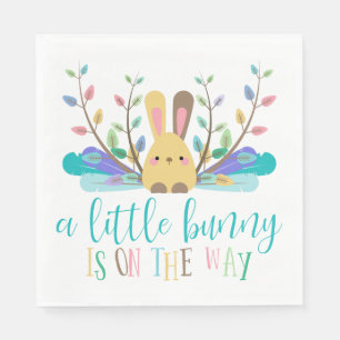 Bunny on the Way Baby Shower Napkin